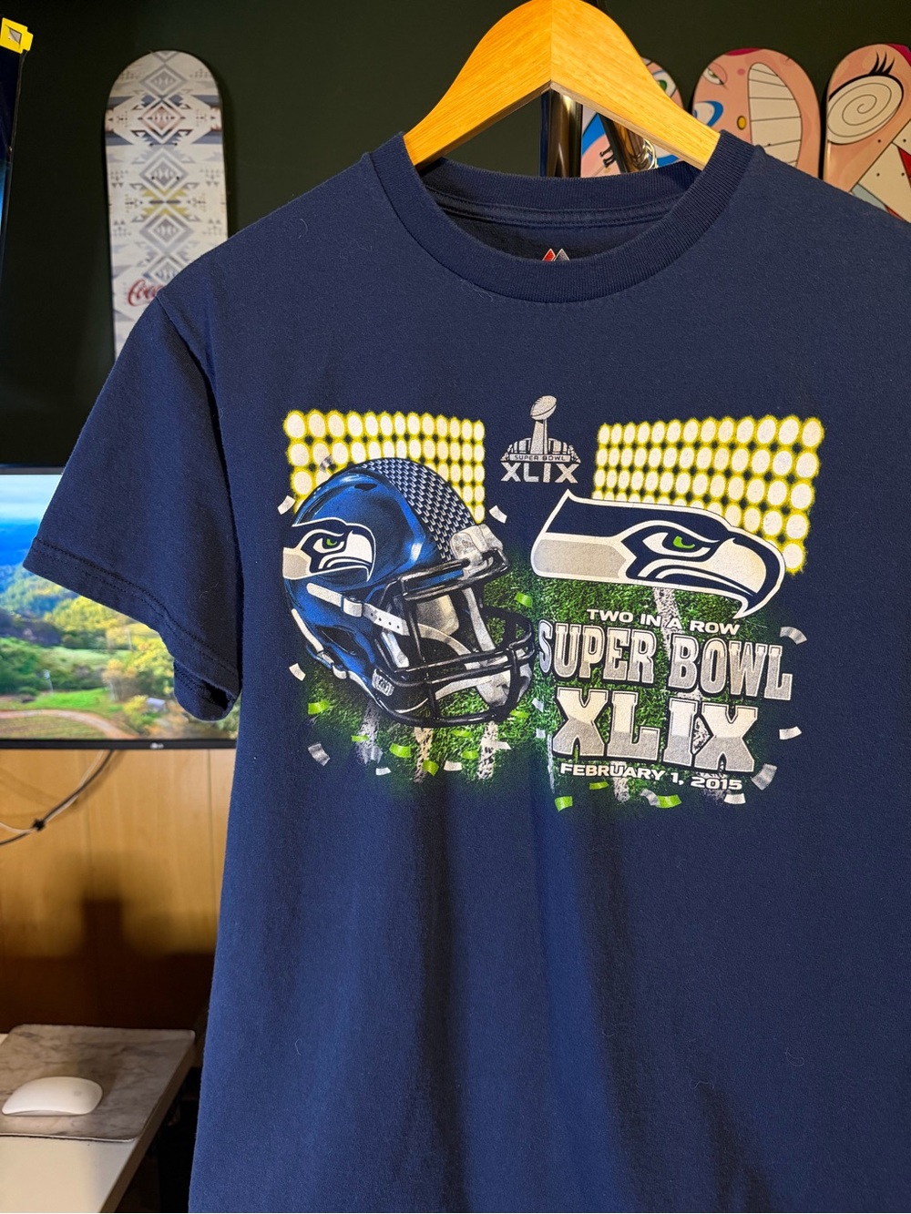 Super Bowl Seattle Seahawks XLIX 2015 Football Team Graphic Tshirt